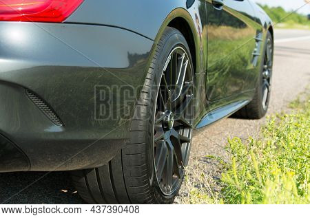 Convertible Mercedes Benz Sl550 On The Road. Wheel Type.