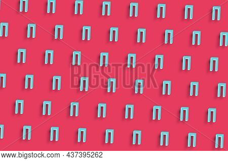 Pi Sign. Pi Letter, Greek Alphabet Symbol, Red Minimal Background