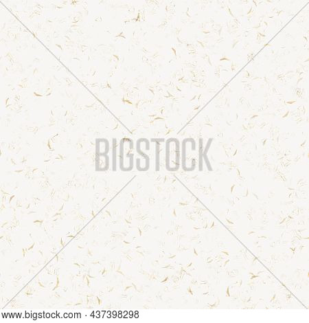 Handmade White Gold Metallic Rice Sprinkles Paper Texture. Seamless Washi Sheet Background. Sparkle 