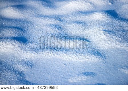 Winter Christmas Falling Snow. Snow Background With Free Copy Space For Text. Snowy Winter Pattern W