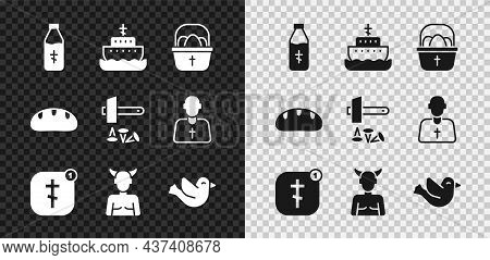 Set Holy Water Bottle, Ark Of Noah, Basket With Easter Eggs, Online Church Pastor Preaching, Krampus