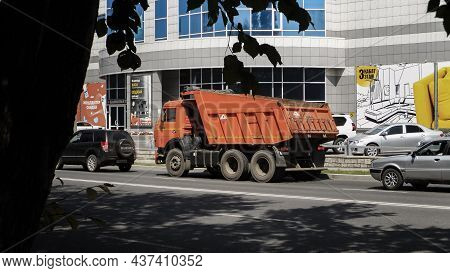 Ust-kamenogorsk, Kz - August 3, 2021. Russian Truck Kamaz 55111.