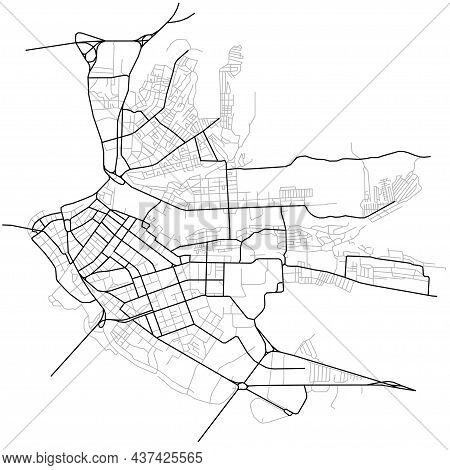 Irkutsk City Map. Line Scheme Of Roads. Town Streets On The Plan. Urban Environment, Architectural B
