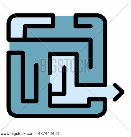 Business Labyrint Icon. Outline Business Labyrint Vector Icon Color Flat Isolated