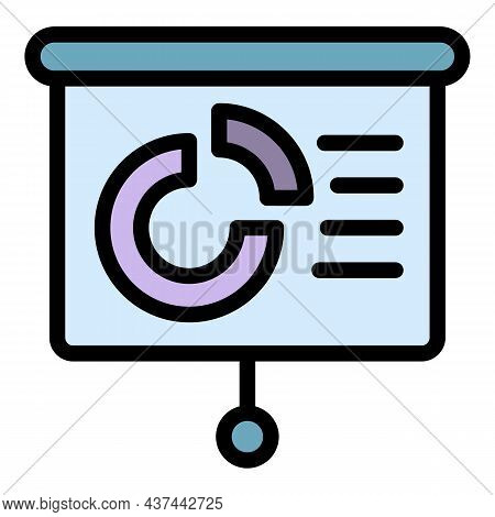 Business Pie Chart Banner Icon. Outline Business Pie Chart Banner Vector Icon Color Flat Isolated