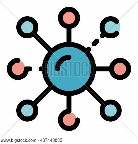 Gravitation Scheme Icon. Outline Gravitation Scheme Vector Icon Color Flat Isolated