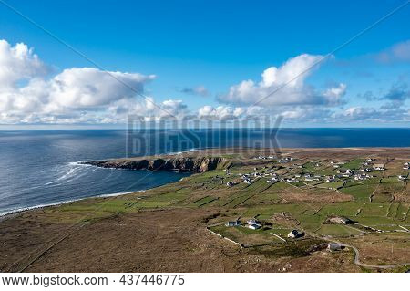 Aerial View Of The Beautiful Coastline Of Gweedore : Bloody Foreland And Brinlack - County Donegal, 