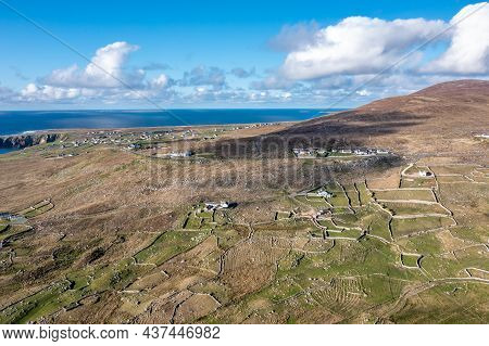 Aerial View Of The Beautiful Coastline Of Gweedore : Bloody Foreland And Brinlack - County Donegal, 