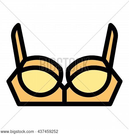 Balconette Bra Icon. Outline Balconette Bra Vector Icon Color Flat Isolated