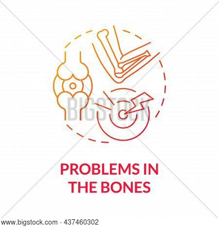 Problems With Bones Gradient Red Concept Icon. Accute Pain In Joint. Physical Disorder. Physical The