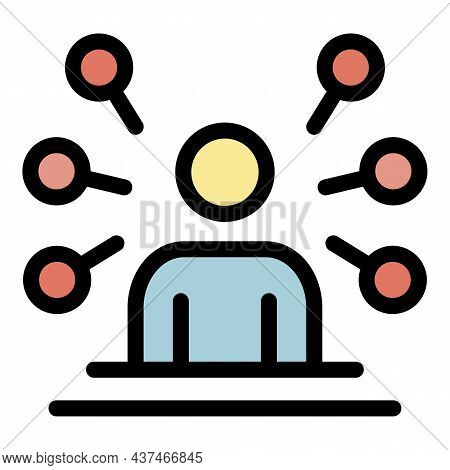 Recruitment Process Icon. Outline Recruitment Process Vector Icon Color Flat Isolated