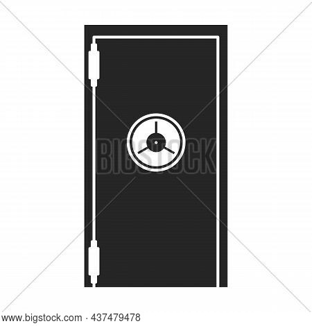 Safe Door Vector Icon.black Vector Icon Isolated On White Background Safe Door.