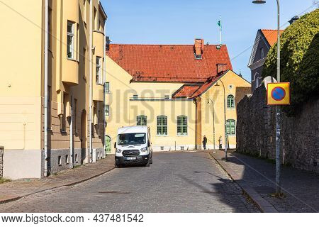 Visby, Gotland, Sweden - Oct 1, 2021: Streets And Architecture Of The Old Ancient City Visby, Gotlan