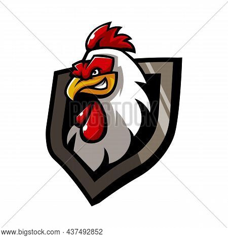 Chicken Rooster Mascot Logo Design Illustration Vector Isolated On White Background