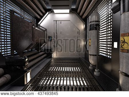 3d Rendering Of A Futuristic Sceince Fiction Hall