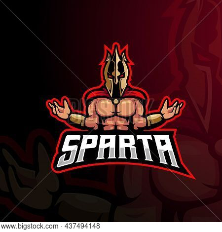 Spartan Mascot Logo Design Vector With Modern Illustration Concept Style For Badge, Emblem And T Shi