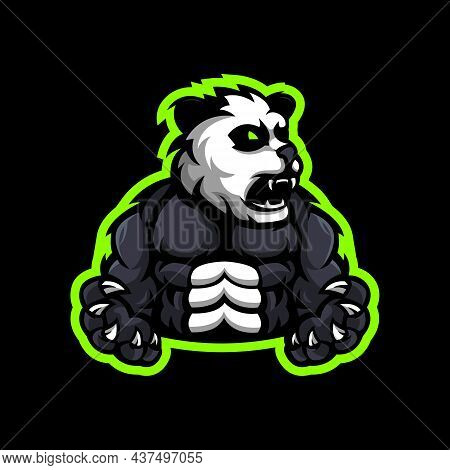 Panda Mascot Logo Design Vector With Modern Illustration Concept Style For Badge, Emblem And T-shirt