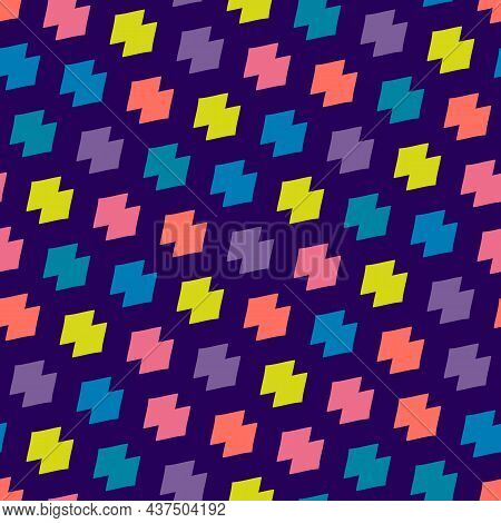 Vector Funny Modern Geometric Pattern. Seamless Illustration With Abstract Colorful Shapes. Backgrou