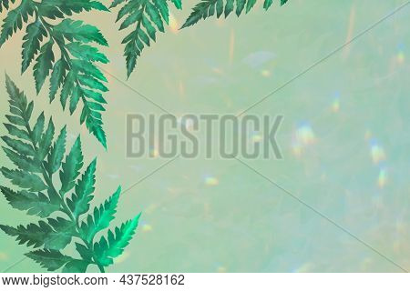 Aesthetic green leaves banner background