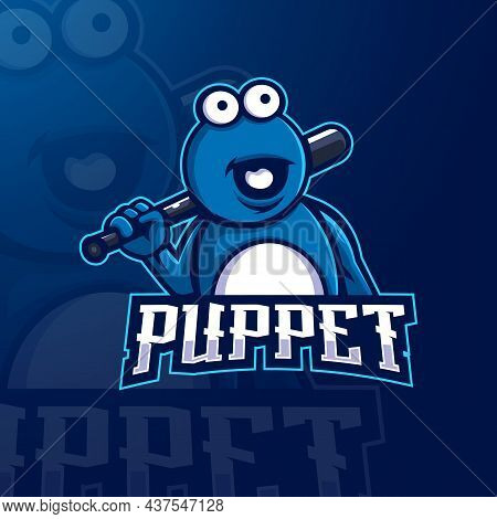 Puppet E-sport Mascot Logo Design Illustration Vector