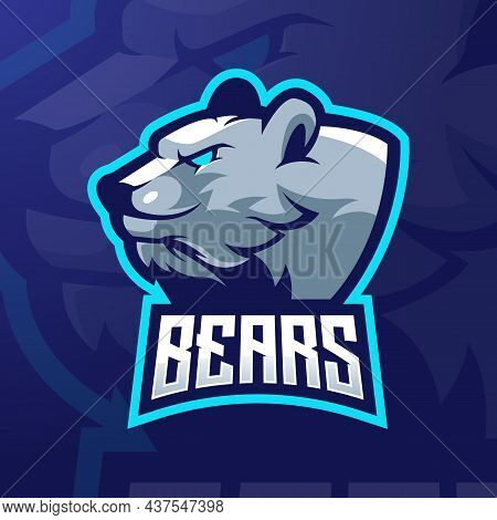 Bear Mascot Logo Design Vector Illustration For Esports Team