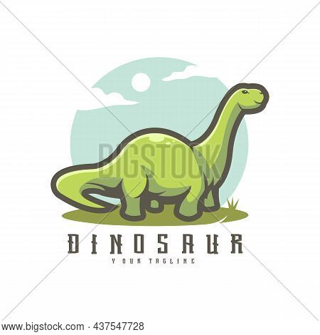 Dinosaur Cartoon Character Logo Mascot Design Illustration