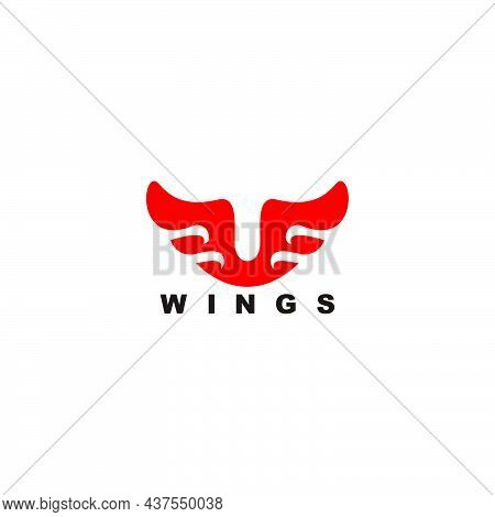 Letter Vf Red Flame Geometric Design Logo Vector