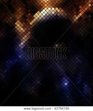 Abstract Light Disco Background Square Pixel Mosaic Vector Eps 10