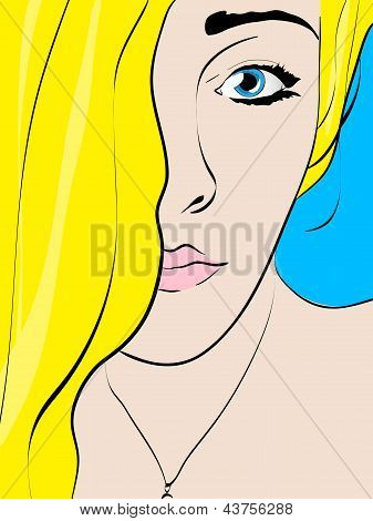 bella donna viso ritratto vector illustration
