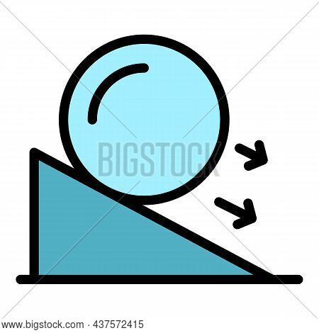Friction Force Icon. Outline Friction Force Vector Icon Thin Line Color Flat Isolated