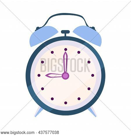 Alarm Clock With Dial And Hands As Colorful Kids Toy Vector Illustration