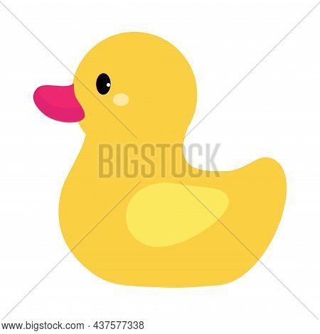 Yellow Rubber Duck As Kids Toy Vector Illustration
