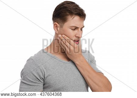 Frustrated Sad Young European Male Suffering From Toothache, Feeling Unwell