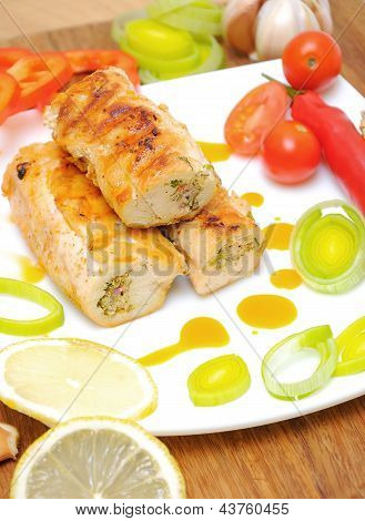 Rulo tavuk ve sebze ile