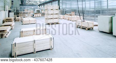 Warehouse Unloading Humanitarian Aid During A Viral Epidemic. New Supplies Of Vaccine To Other Count