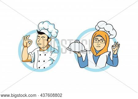Cartoon Chef Logo Illustration Exclusive Vector Inspiration