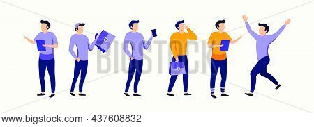 Group Of Young People Characters Vector Illustration Exclusive Design Inspiration