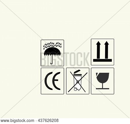 Set Of Different Black Cargo Symbols Isolated