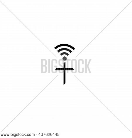 Hand Drawn Black Grunge Cross Icon Christian Cross Sign