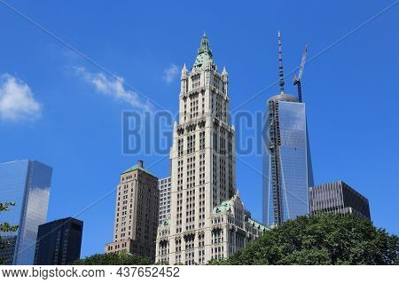 New York, Usa - July 6, 2013: Woolworth Building Exterior View In New York. Woolworth Building Was T