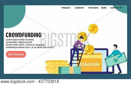 Crowdfunding and donation symbol illustration vector. Business finace