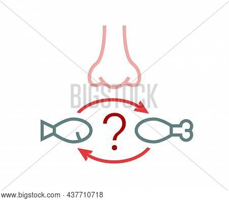 Smell Loss Icon, Sign. Anosmia. Long-term Covid Effects.