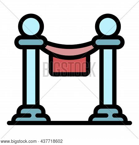 Barrier Cordon Icon. Outline Barrier Cordon Vector Icon Color Flat Isolated