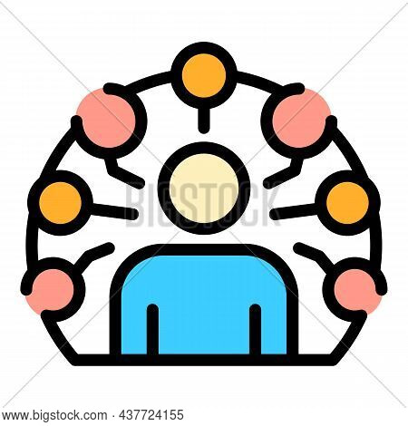 Sociology Description Icon. Outline Sociology Description Vector Icon Color Flat Isolated