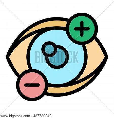 Dioptre Eyesight Icon. Outline Dioptre Eyesight Vector Icon Color Flat Isolated