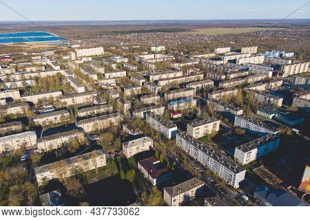 Volkhov City Aerial View Panorama, Administrative Center Of Volkhovsky District In Leningrad Oblast,