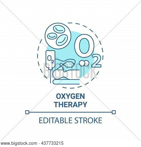 Oxygen Therapy Blue Concept Icon. Pulmonary Rehabilitation Abstract Idea Thin Line Illustration. The