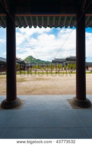 Gyeongbokgung Palace Seoul sarakkeet lika Courtyard