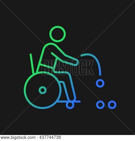 Boccia Gradient Vector Icon For Dark Theme. Precision Ball Throwing Sport. Sportsman With Physical D