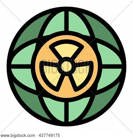 Global Nuclear Program Icon. Outline Global Nuclear Program Vector Icon Color Flat Isolated